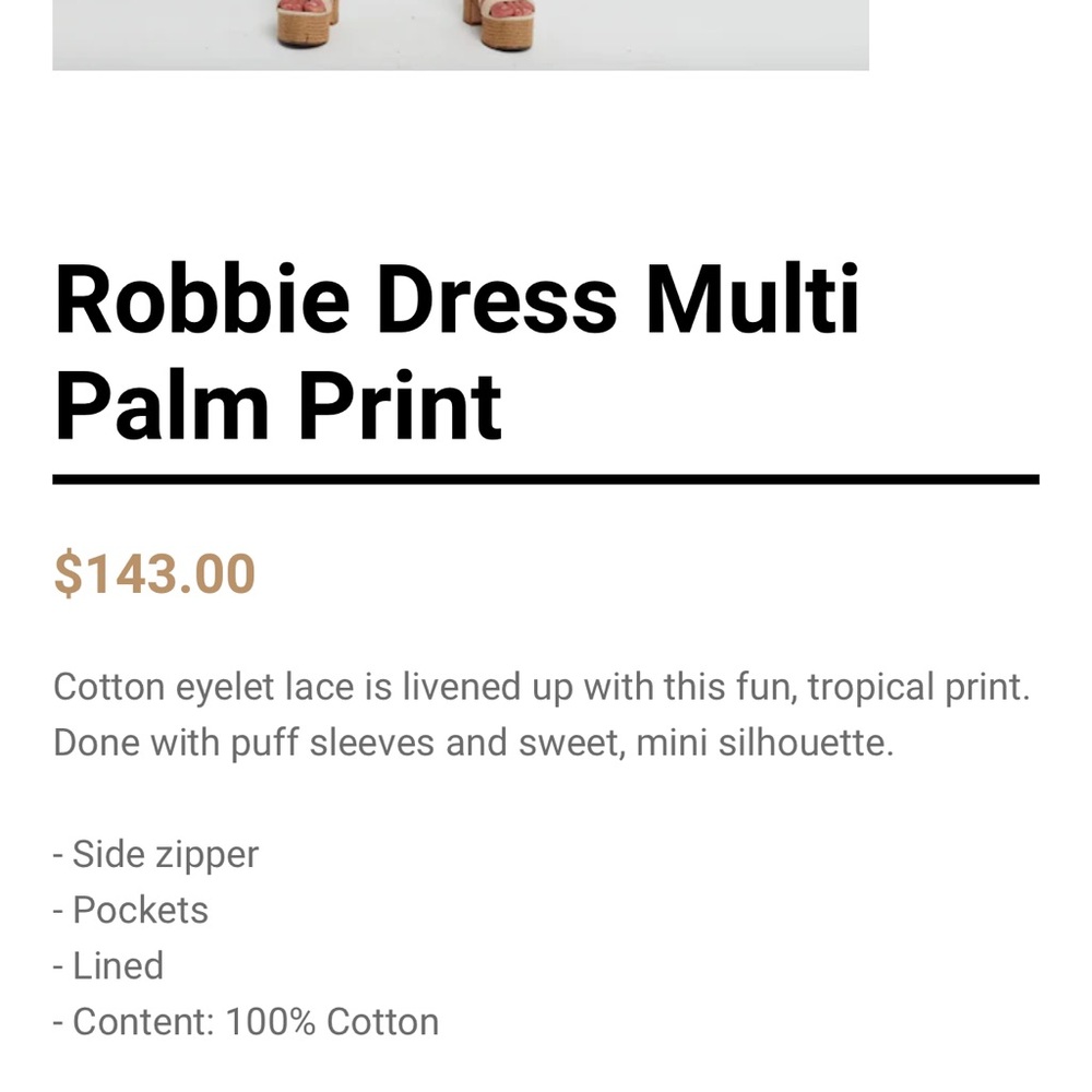 Kourt Few Moda Robbie Palm Print Eyelet Dress - Picture 13 of 13